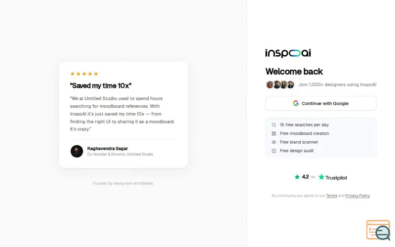 Screenshot of inspoai