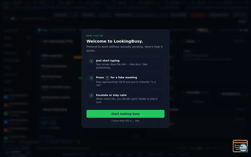 Screenshot of Looking Busy