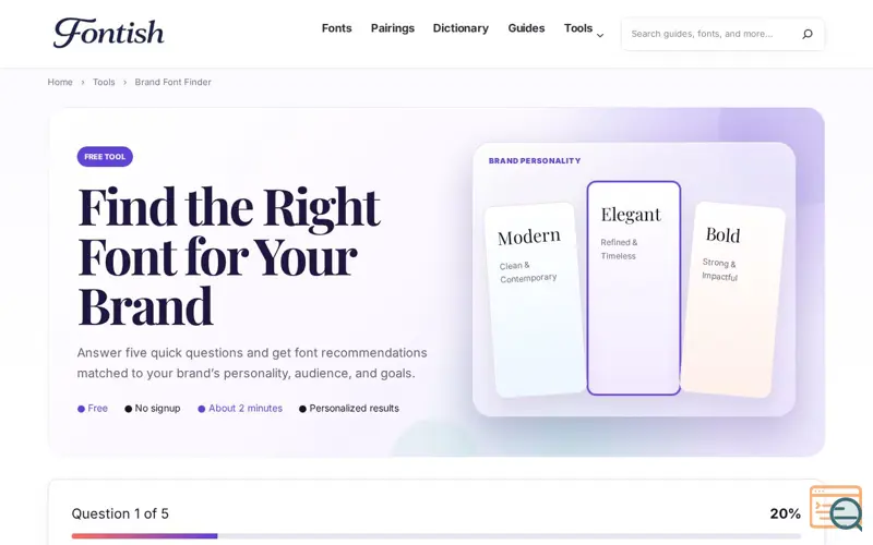 Screenshot of Brand Font Finder