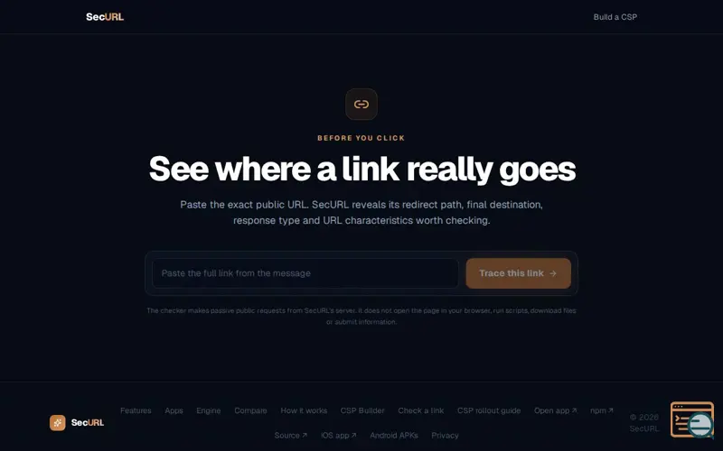 Screenshot of Securl