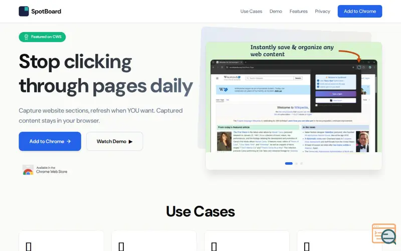 Screenshot of SpotBoard