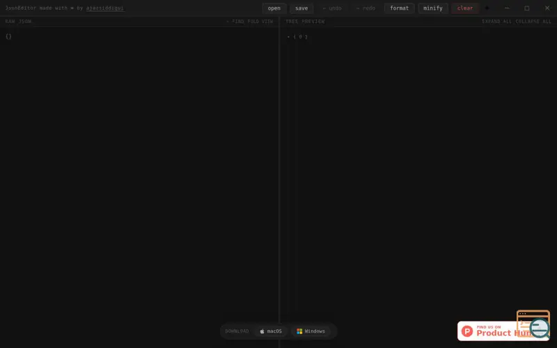 Screenshot of jsonedit.app