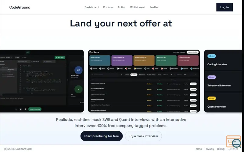 Screenshot of CodeGround