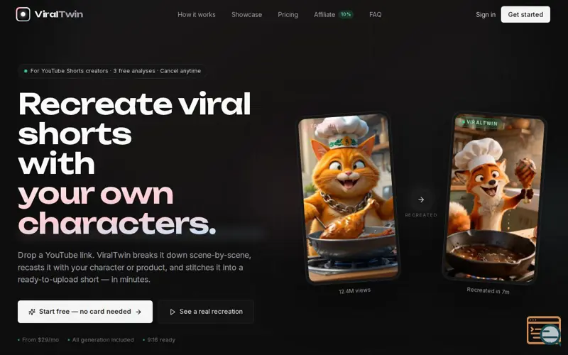Screenshot of ViralTwin