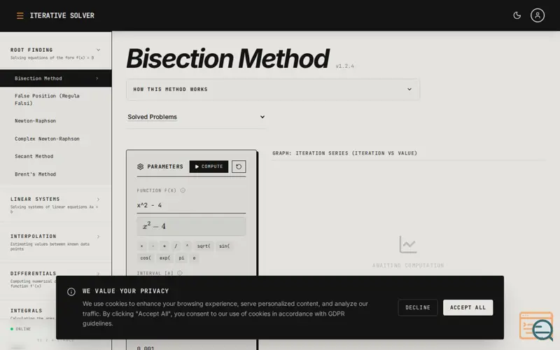Screenshot of Iterative Solver