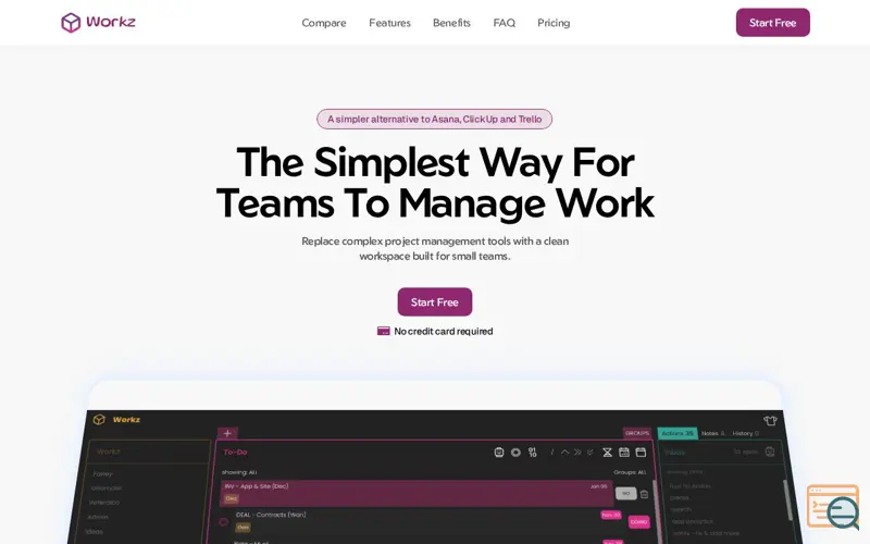Screenshot of Workz