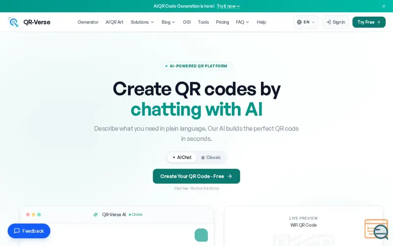 Screenshot of QR-Verse