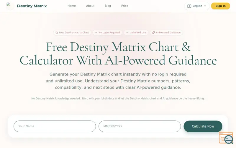 Screenshot of Destiny Matrix