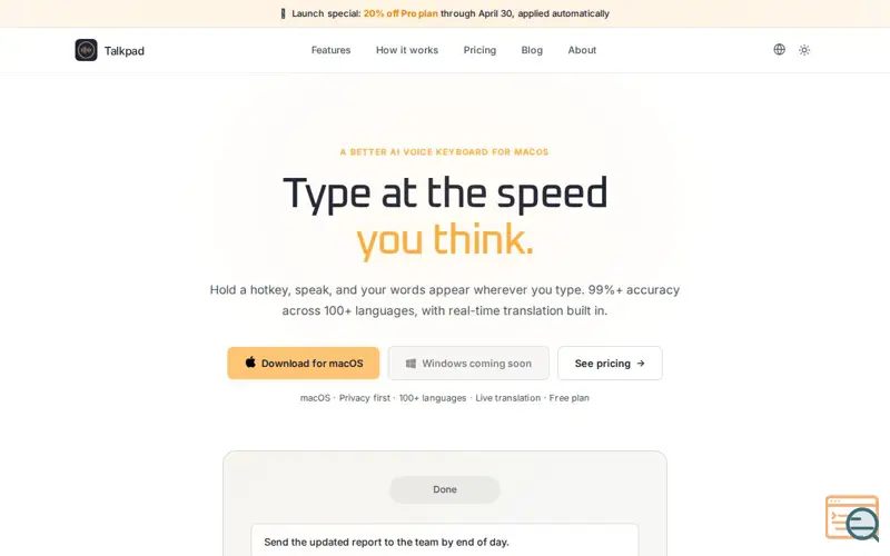 Screenshot of Talkpad