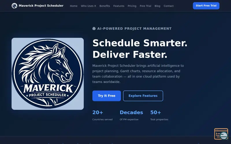 Screenshot of Maverick Project Scheduler