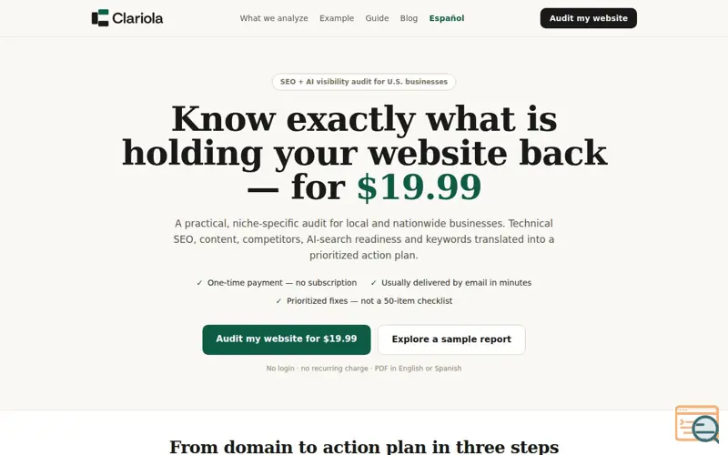 Screenshot of Clariola