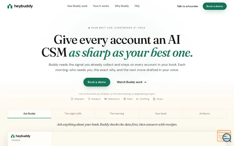 Screenshot of HeyBuddy