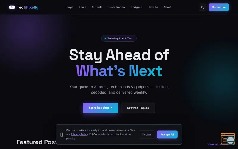 Screenshot of TechPixelly