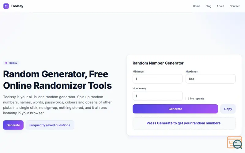 Screenshot of Toolssy