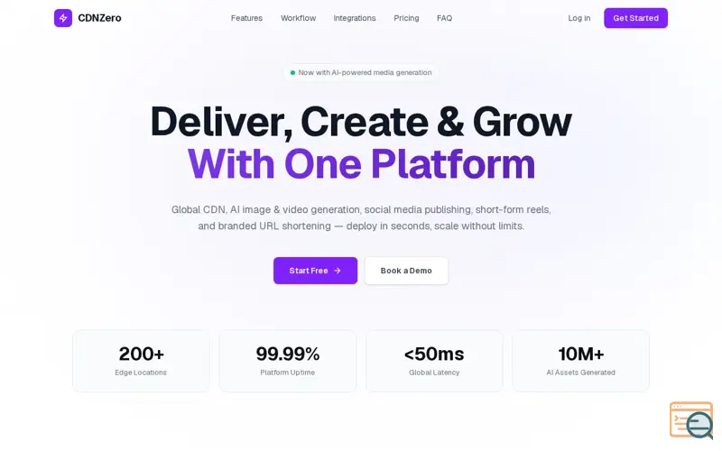Screenshot of CDNZero