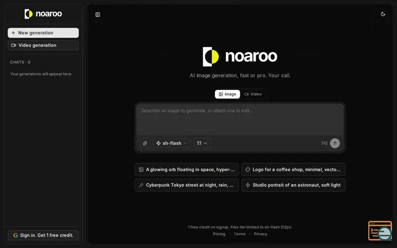 Screenshot of Noaroo, a launch using Ninelytics