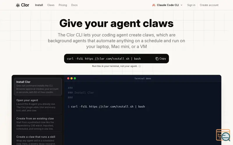 Screenshot of Clor