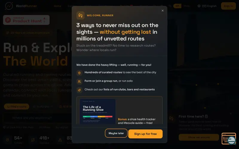Screenshot of WorldRunner