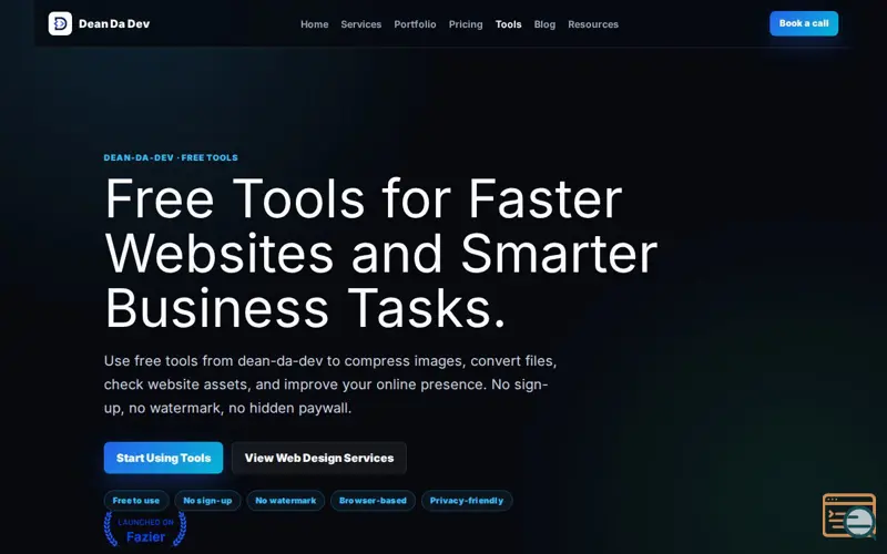 Screenshot of Dean Da Dev Free Tools