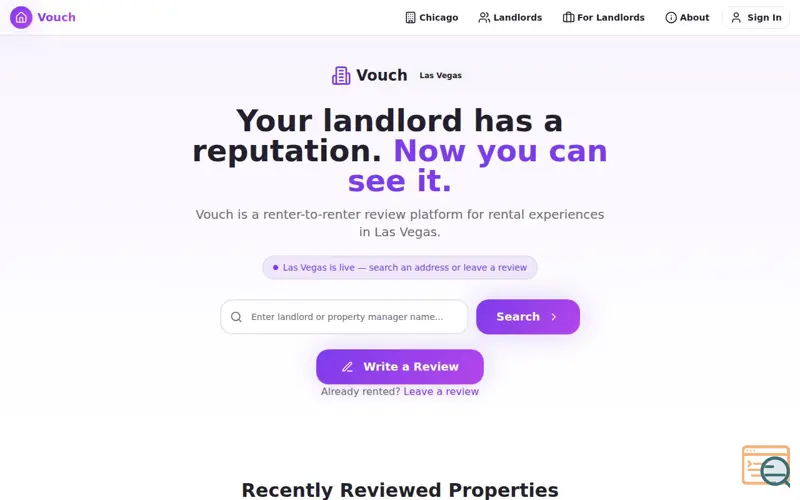 Screenshot of Vouch