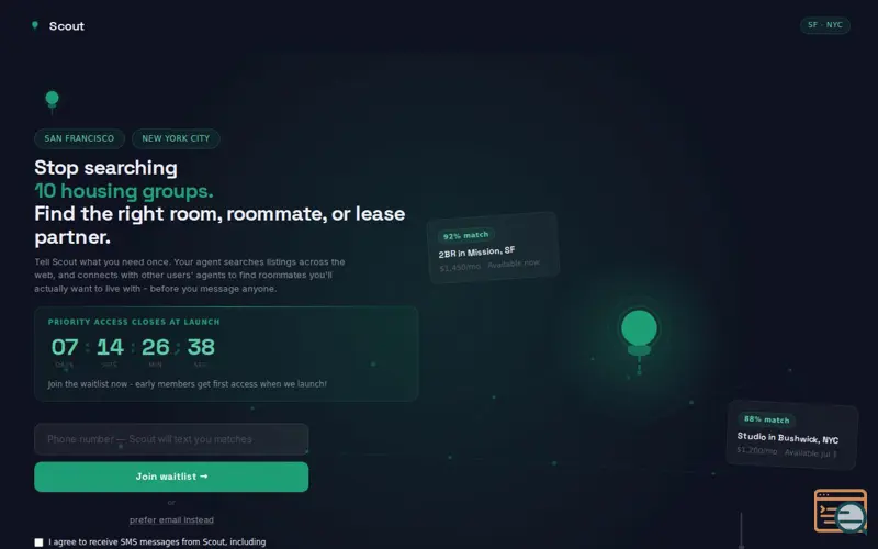 Screenshot of Scout - let your agent scout for rooms.