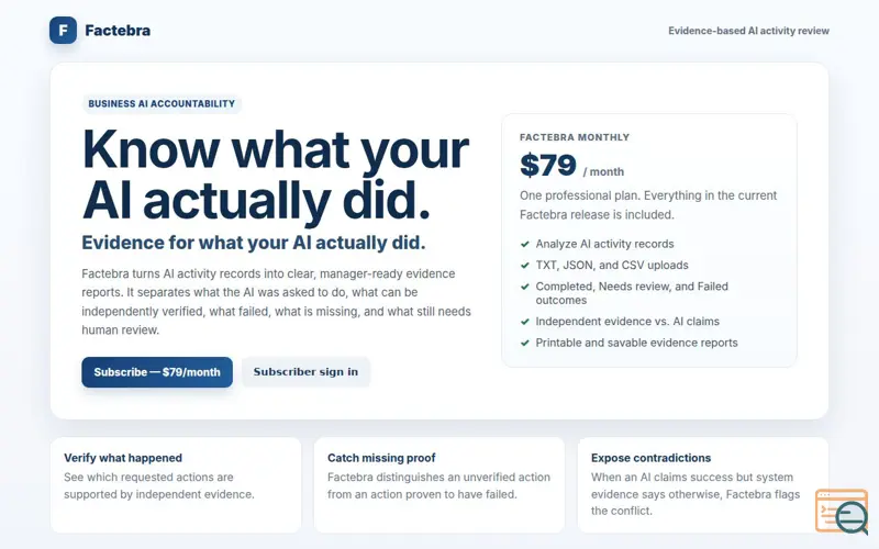 Screenshot of Factebra
