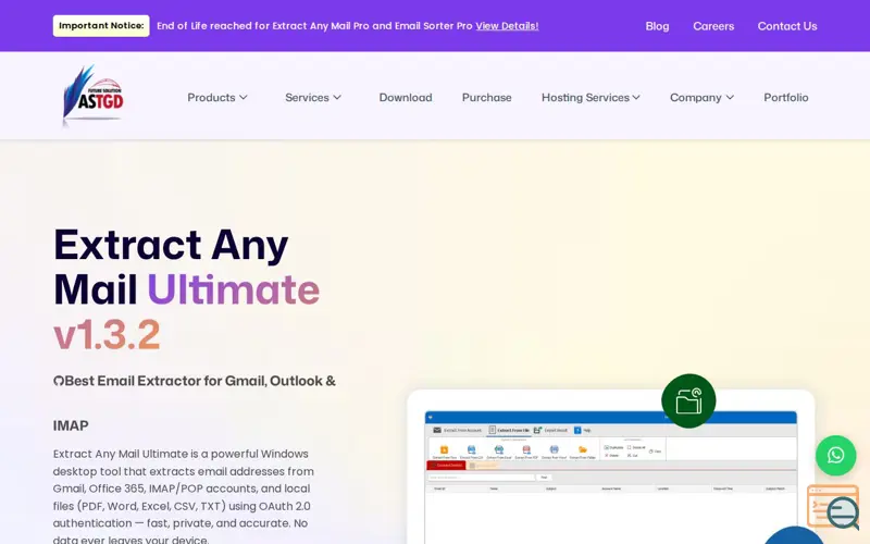 Screenshot of Extract Any Mail Ultimate