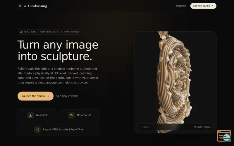 Screenshot of 3D Embossing
