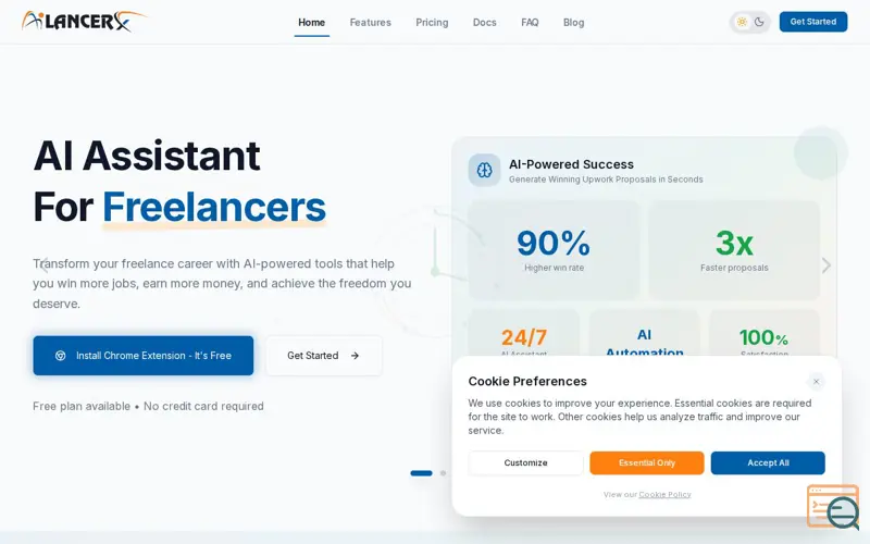 Screenshot of AiLancerX: AI Assistant for Freelancers