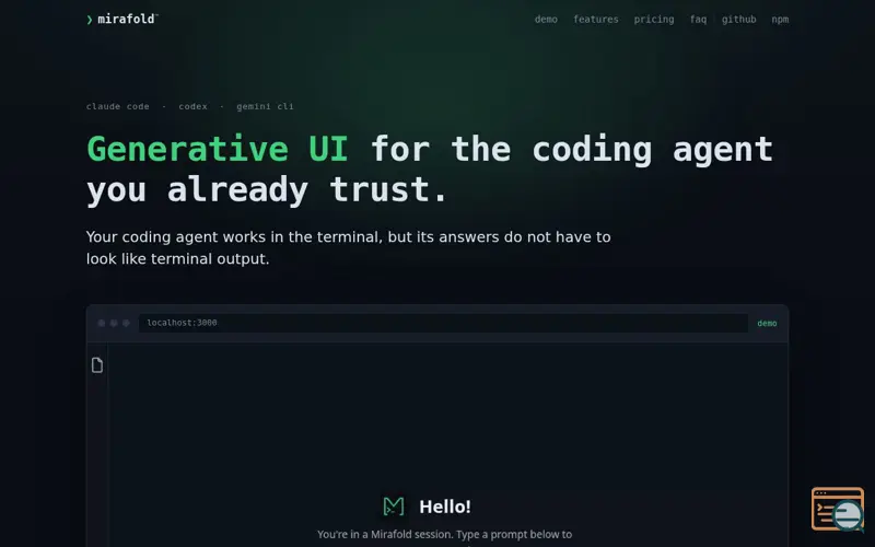 Screenshot of Mirafold