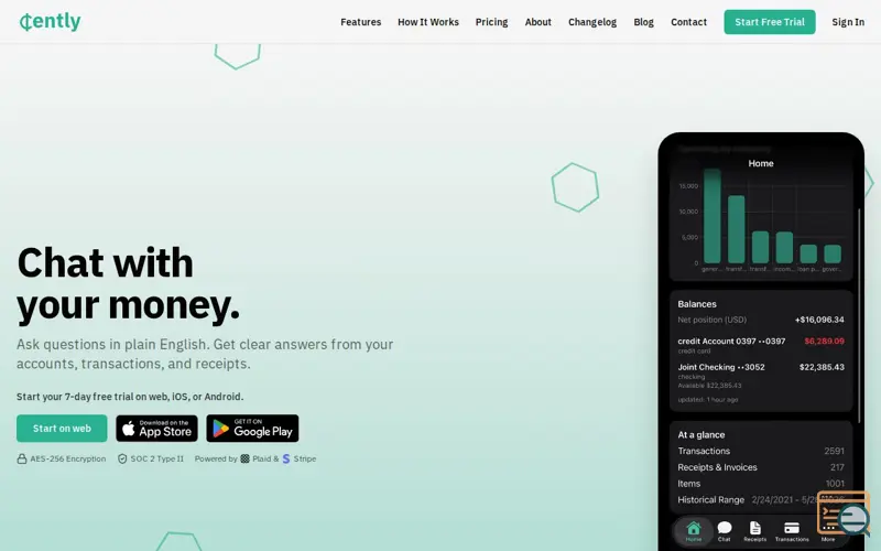 Screenshot of Cently