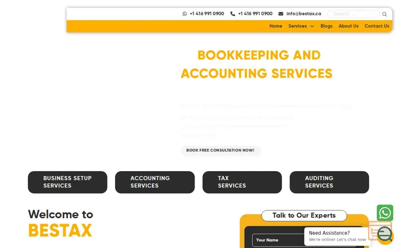 Screenshot of Bestax Accountants