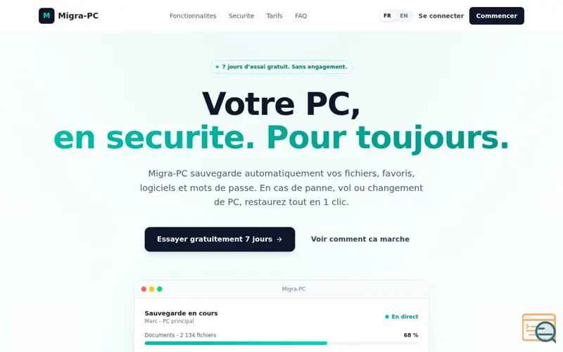 Screenshot of Migra-PC