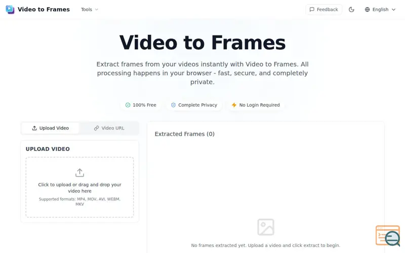 Screenshot of Video to Frames