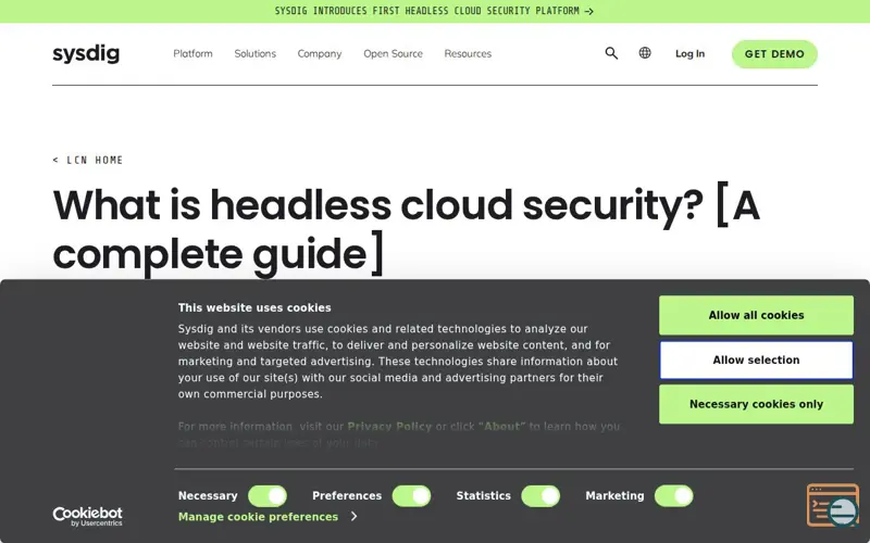 Screenshot of Headless Cloud Security, a launch using Clickagy
