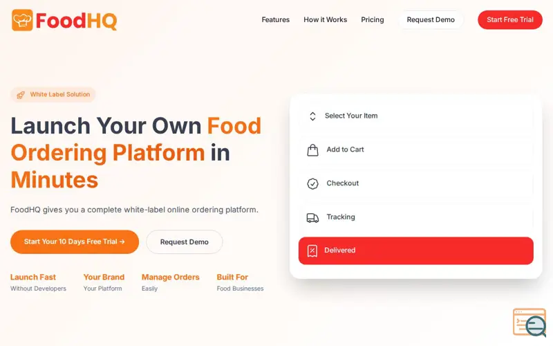 Screenshot of FoodHQ — Restaurant Ordering Platform