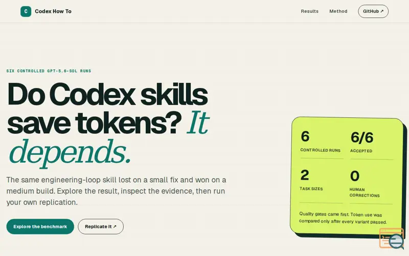 Screenshot of Codex-howto-benchmark