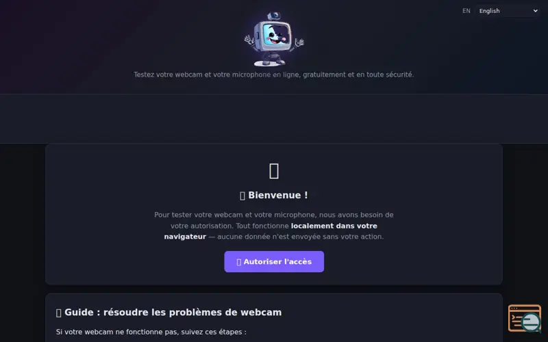 Screenshot of JeTesteMaWebcam