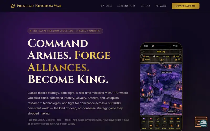 Screenshot of Prestige: Kingdom War