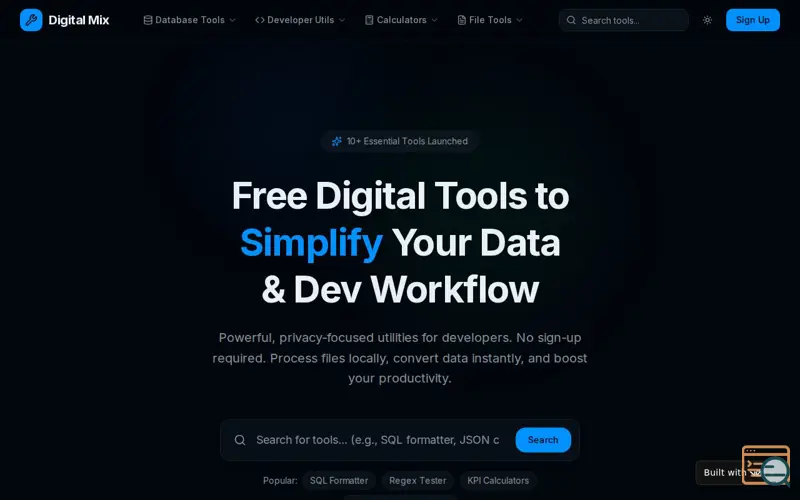 Screenshot of DigitalMix