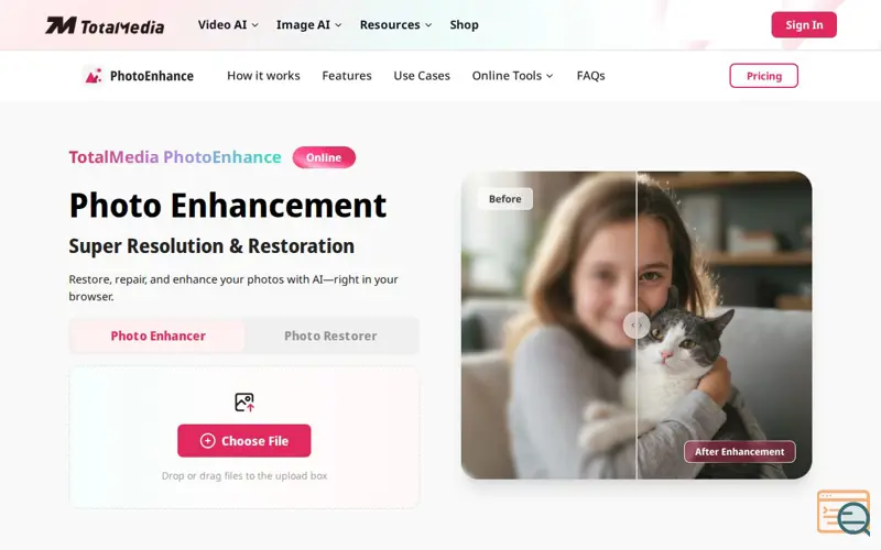Screenshot of TotalMedia PhotoEnhance