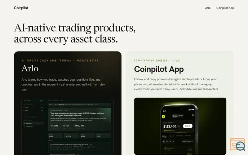 Screenshot of Coinpilot