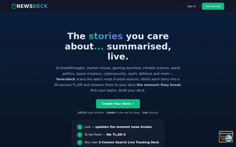 Screenshot of Newsdeck.live launches TODAY!