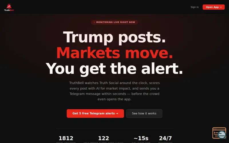 Screenshot of TruthBell