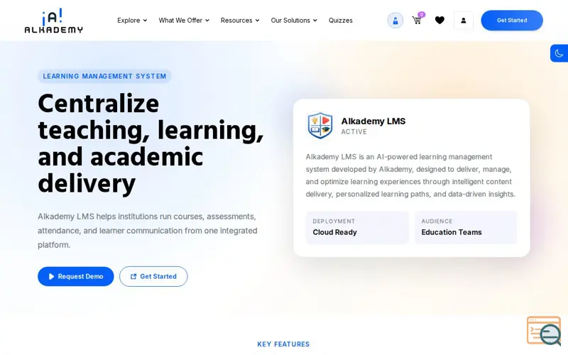 Screenshot of Alkademy LMS