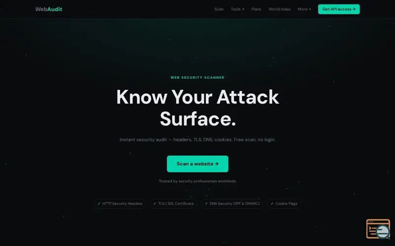 Screenshot of WebAudit, a launch using IndexNow