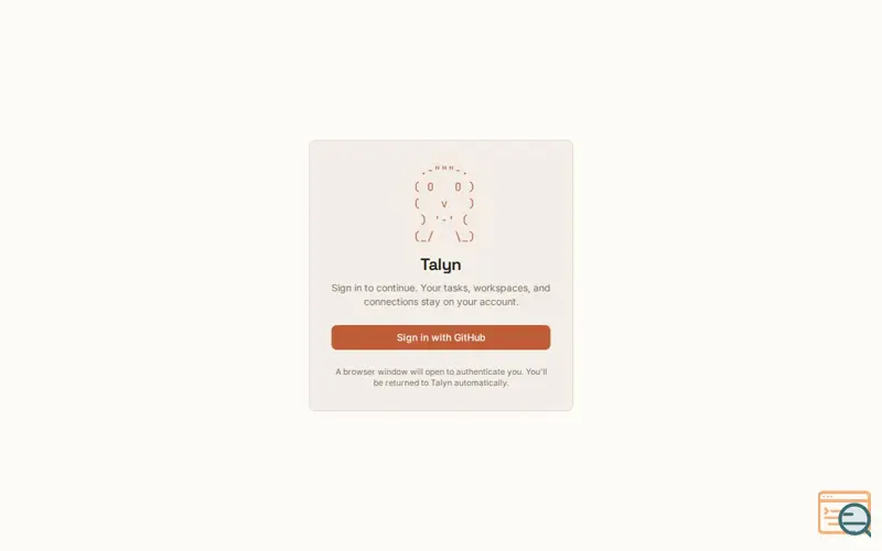 Screenshot of Talyn: Web