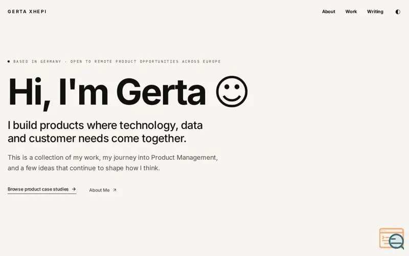 Screenshot of Gerta Xhepi