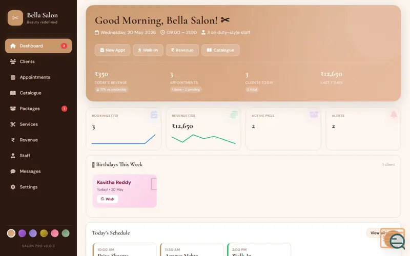Screenshot of Salon Pro 