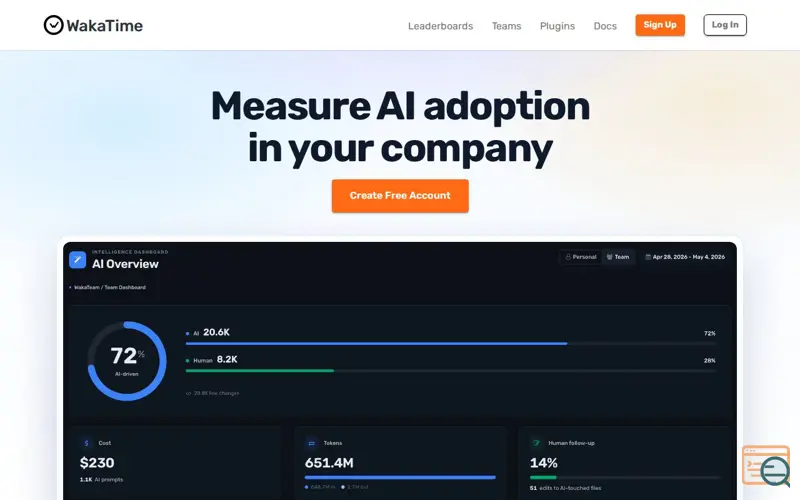 Screenshot of Wakatime